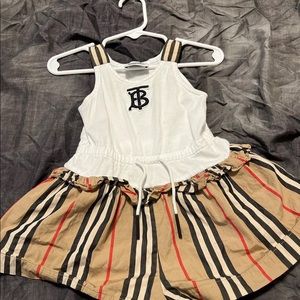 size 12m Burberry Romper size 3 1/2 Burberry ballerina shoe